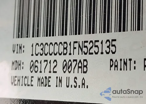 2015 Chrysler 200 C из США, поврежденный, VIN 1C3CCCCB1FN525135